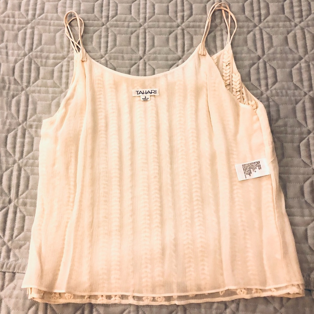 NWOT Silk Pearl-Silver Bead/Weave Camisole Tank - Picture 12 of 14